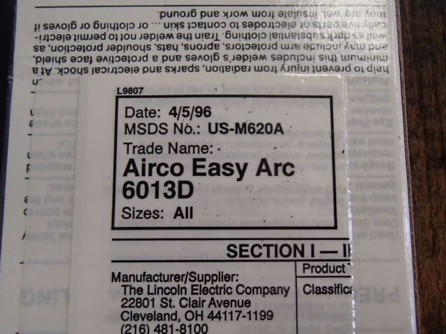 Airco Easy Arc 1 8 Electrodes P N 6013D