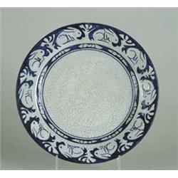 DEDHAM POTTERY PLATE WITH RABBIT BORDER