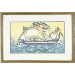 HARRY LOUD BRIDWELL (American, 1861-1930) “ROMAN GALLEY”