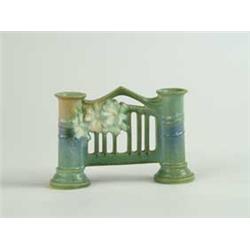 ROSEVILLE:  “COSMOS” DOUBLE FENCE SHAPED BUD VASE