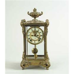 ANSONIA FOUR GLASS MANTEL CLOCK