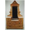 Image 1 : WALNUT VICTORIAN DROP CENTER MARBLE TOP CHEST WITH MIRROR