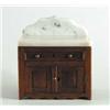 Image 1 : MINIATURE WALNUT MARBLE TOP VICTORIAN COMMODE