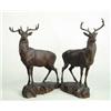 Image 1 : OUTSTANDING PAIR OF CARVED BLACK FOREST STAGS