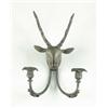Image 1 : SET OF FOUR BRONZE STAG WALL SCONCES