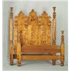 Image 1 : MAGNIFICENT BIRDSEYE MAPLE AND WALNUT TALL POST BED