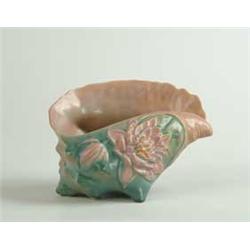 ROSEVILLE:  “WATER LILY” SEASHELL SHAPED VASE