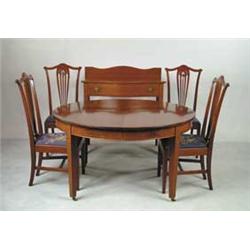 11 PIECE INLAID MAHOGANY HEPPLEWHITE STYLE DINING ROOM SUITE