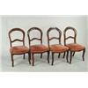 Image 1 : SET OF FOUR VICTORIAN WALNUT UPHOLSTERED SIDE CHAIRS