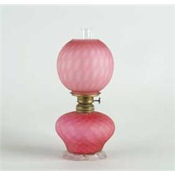 RED SATIN GLASS MINIATURE LAMP
