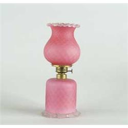 RED SATIN GLASS MINIATURE LAMP