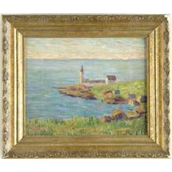 UNSIGNED (19th/20th Century) COASTLINE LIGHTHOUSE