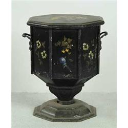 PAINTED FRENCH TOLE FLOOR COAL HOD