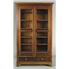 Image 1 : TWO DOOR GLASS BOOKCASE ON FRAME