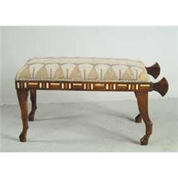 EGYPTIAN REVIVAL BONE INLAID VANITY BENCH
