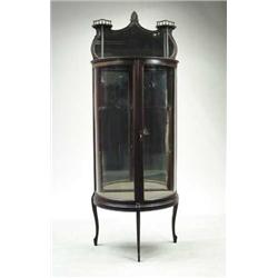 FINE MAHOGANY ROUND FRONT CURIO CABINET