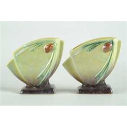 ROSEVILLE:  “PINE CONE” PAIR OF VASES
