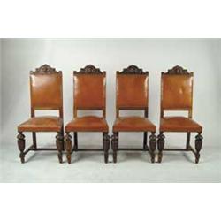 FINE CARVED OAK DINING ROOM SET