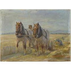 SIGNED (First half 20th Century) EUROPEAN HAYING SCENE