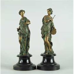 PAIR OF 19TH C GILT METAL FIGURES