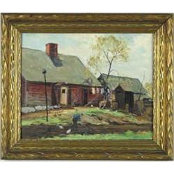 J BEAUREGARD (American, 20th Century) TENDING THE GARDEN