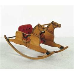 PAINTED AND CARVED HORSE ROCKING CHAIR
