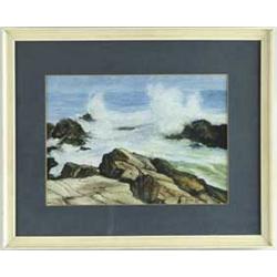 HULDA WERNER (American, 20th Century) “ALONG THE MARGINAL WAY-OGUNQUIT, MAINE”