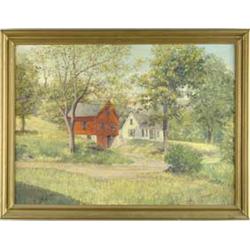 S. JEROME HOXIE (American, 1895-1981) HOUSE AND BARN PORTRAIT