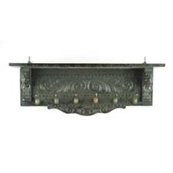 CARVED OAK WALL COAT RACK