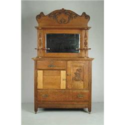 THREE PART OAK SIDEBOARD