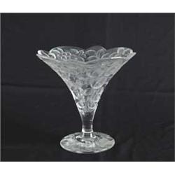 LARGE HEAVY CUT GLASS VASE