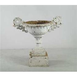 TWO PART HANDLED URN ON STAND