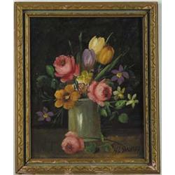 H. L. SNAGER (American, 20th Century) WILD FLOWER STILL LIFE