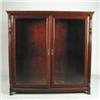 Image 1 : FINE MAHOGANY TWO DOOR GLASS FRONT BOOKCASE