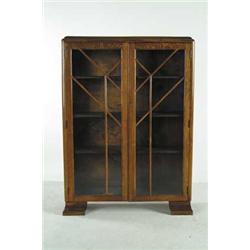 NICE OAK GLASS DOOR BOOKCASE