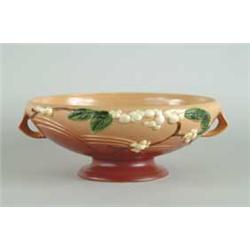 ROSEVILLE:  “SNOWBERRY” TWO HANDLED CONSOLE BOWL