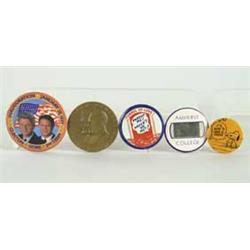 MISCELLANEOUS LOT OF POLITICAL PINS AND MEMORABILIA