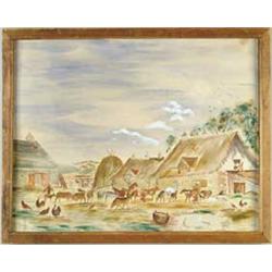 ROBERT CAUCHON (Canadian, 1897-1969) “ON TIRE LIS VACHES SUR LA FERME”