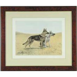 LEON DANCHIN (French, 1887-1939) PAIR OF SHEPHERDS