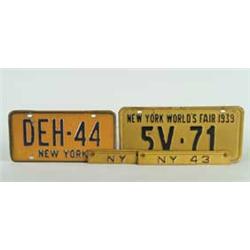 FORTY-FOUR NEW YORK LICENSE PLATES