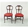 Image 1 : PAIR OF MAHOGANY FANCY UPHOLSTERED SIDE CHAIRS