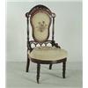 Image 1 : CARVED WALNUT AND UPHOLSTERED SIDE CHAIR