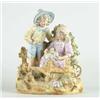 Image 1 : BISQUE FIGURINE OF BOY, GIRL AND RABBITS