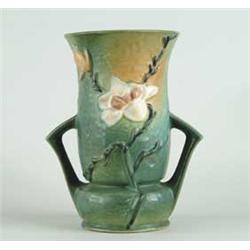 ROSEVILLE:  MAGNOLIA HANDLED VASE