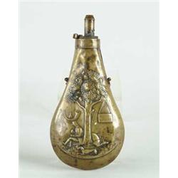 BRASS 19TH CENTURY SHOT FLASK