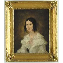 UNSIGNED (American, 19th Century) PORTRAIT OF A YOUNG LADY