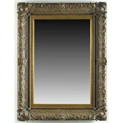 FINE GESSO DECORATED RECTANGULAR MIRROR