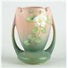 Image 1 : ROSEVILLE:  “WHITE ROSE” TWO HANDLED VASE