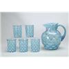 Image 1 : SIX PIECE BLUE OPALESCENT WATER SET
