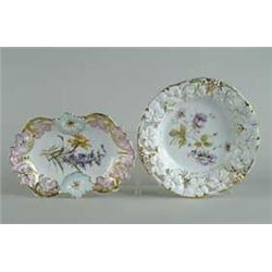 TWO DECORATIVE PORCELAIN TRAYS